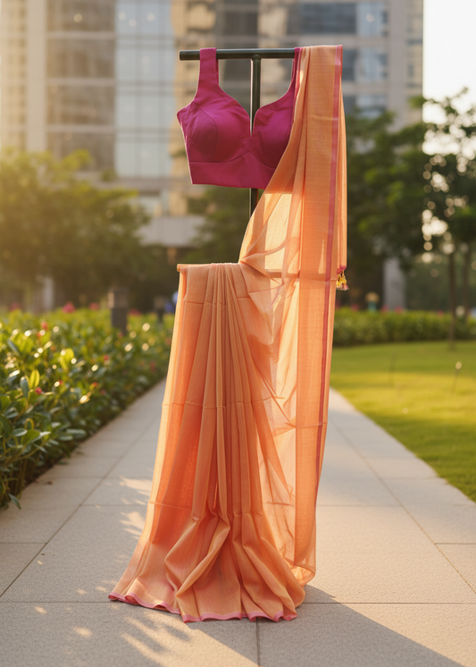 Kesar Phool Mul Cotton saree