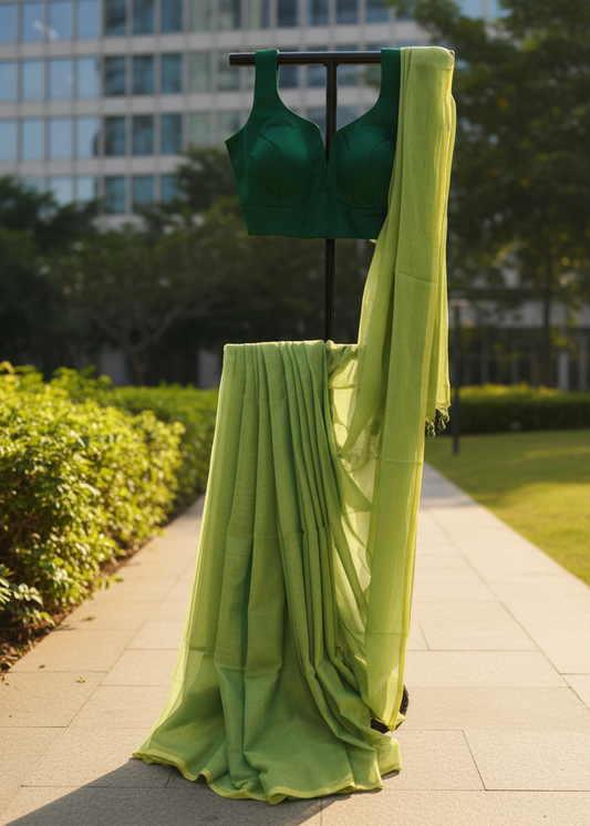 Lime Grove Mul Cotton saree