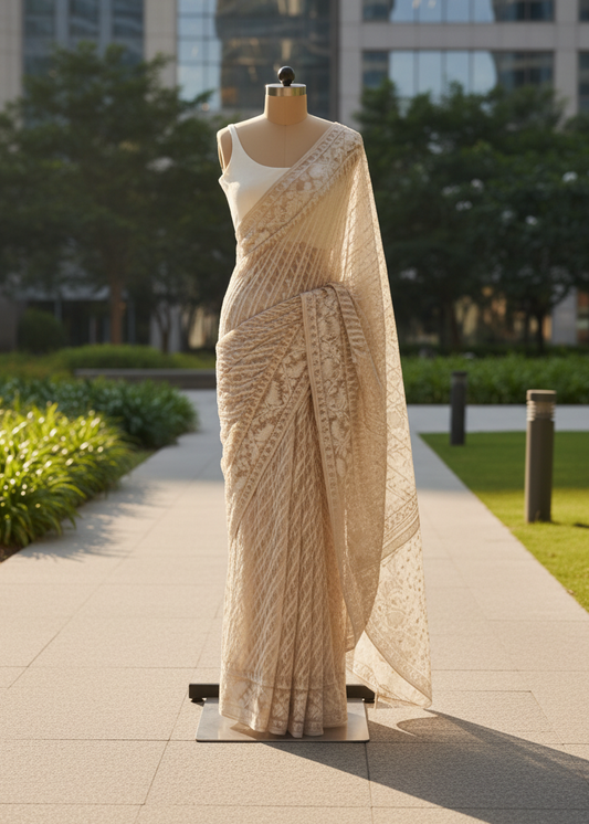 Mrinalini Jamdani Cotton saree