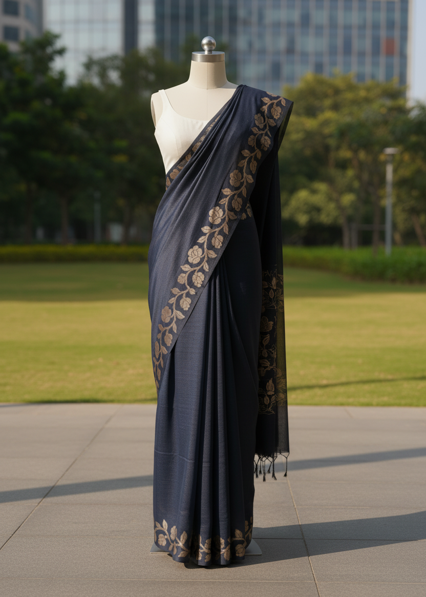 Neelabhr Muga Linen Silk Cotton — Full Mannequin, Sunlit