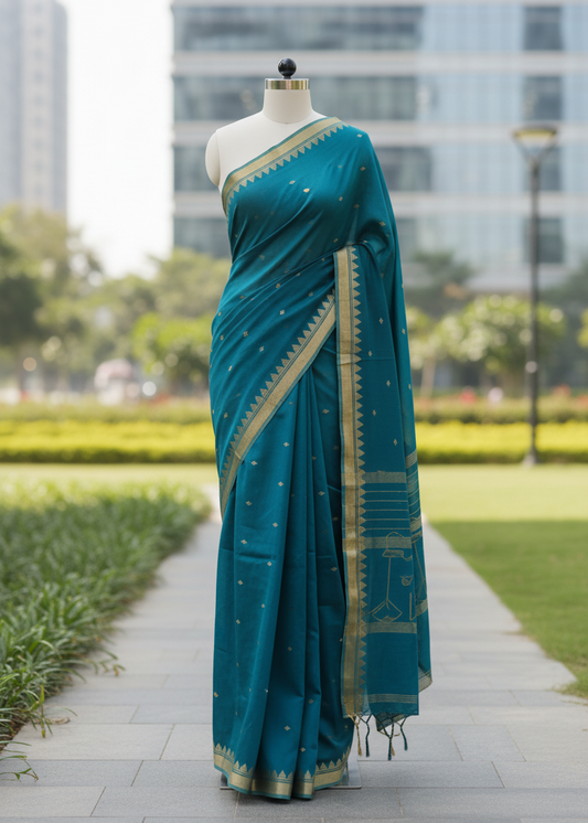 Neelambara Cotton Jamdani saree