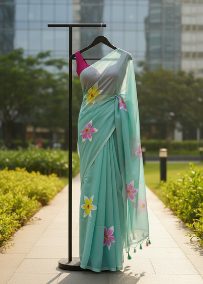 Neelpushpa Mul Cotton — Hanger, Sunlit