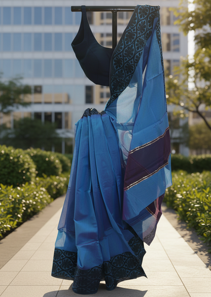 Nilanjana Bloom Muslin saree