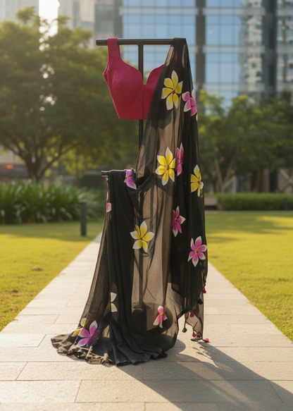 Nishigandha Hand Painted Mul Cotton — Hanger, Sunlit