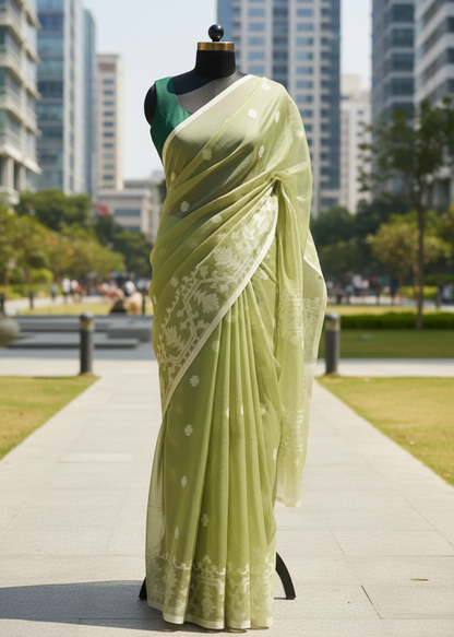 Vatavriksha Jamdani Organza Saree — City Corporate Park